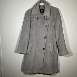 TOMBOY‎ alpaca Wool Blend Women's Gray Double Breasted OVERCOAT Sz Small